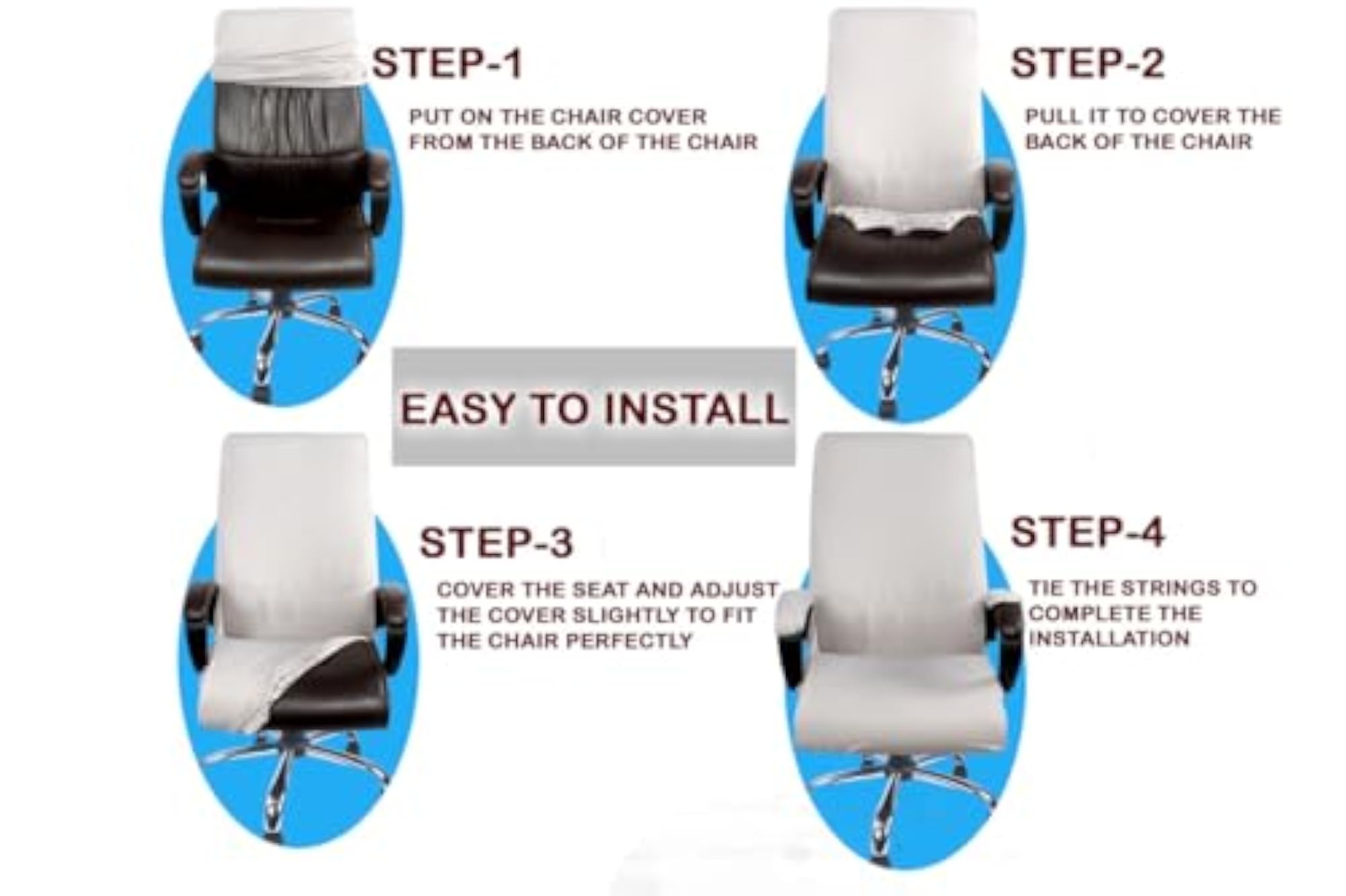 Elastic Boss Chair Cover Protector Seat Slipcovers, Light Grey