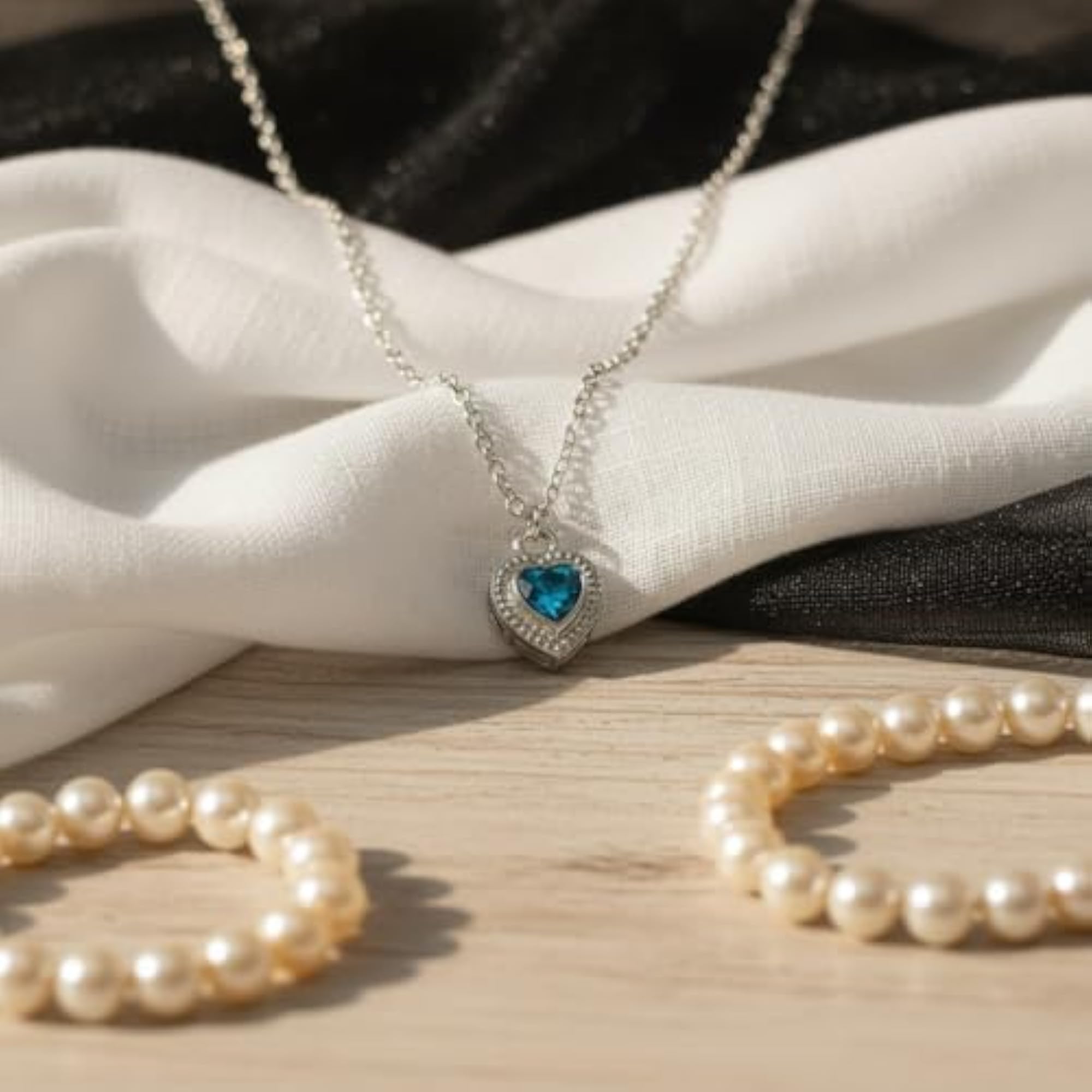 Heart Pendant with American Diamond Necklace for Women