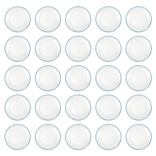25 Platos Cargadores Redondos Descartables Azul 13 in miniatura 1
