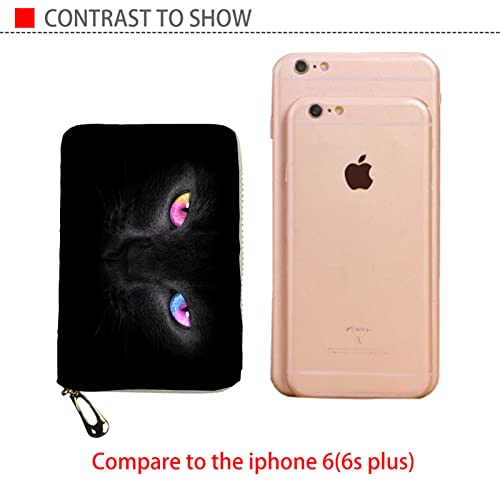 Horeset Pu Leather Credit Card Holder Cat Pattern Zipper Wallet Case Purse Rfid Blocking For Women Ladies Girls Men #TOP6