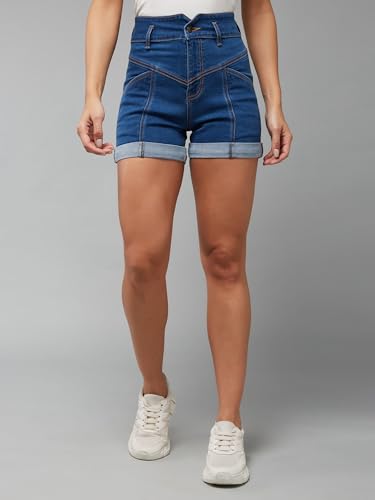 Image of Dolce Crudo Above Knee Denim Shorts for Women