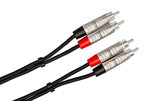 Hosa Hrr-005X2 Dual Rean Rca To Dual Rean Rca Pro Stereo Interconnect Cable, 5 Feet & Cmr-206 3.5 Mm Trs To Dual Rca Stereo Breakout Cable, 6 Feet,Black #TOP2