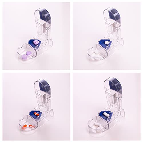 Apex Ultra Pill Cutter - Pill Splitter With Retracting Blade Guard - For Cutting Small Pills Or Large Pills In Half, Blue/Green And Clear, 1 Count, Assorted Colors #TOP3