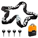 Motorcycle Lock Chain Lock 5.3feet/160cm Long Heavy Duty Anti-Theft Bike Chain Locks Security 10mm T