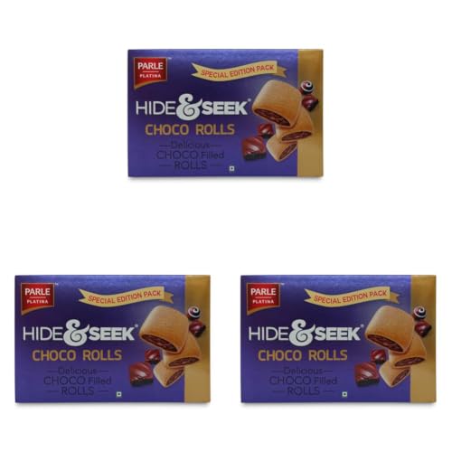 Image of Parle Platina Hide & Seek Choco Rolls, 200 gram, Chocolate (Pack of 3)