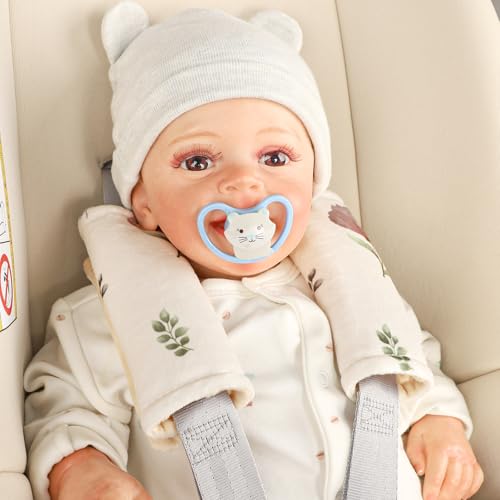 Image of SWESEN Baby Car Seat Strap Covers, Soft Car Seat Strap Shoulder Pads for Baby Girls, Double-Sided Use carseat Straps Covers for Stroller, Car Seats, Pushchair, Florals