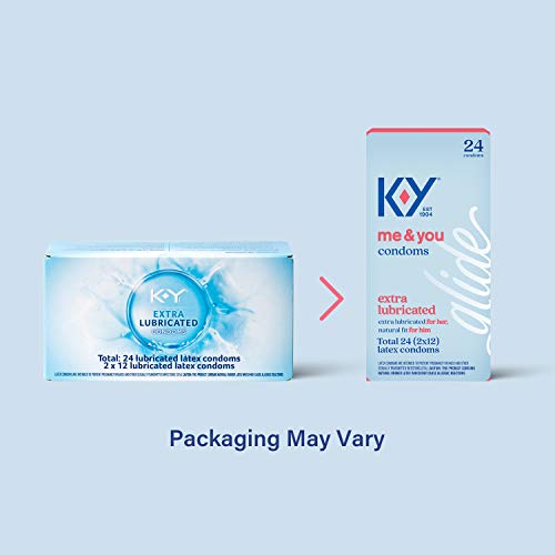 K-Y Extra Lubricated Ultra Thin Latex Condoms- Extra Water Based Lube For Comfort And Smoothness, Reservoir Tip, Hsa Eligible, 24 Count #TOP1