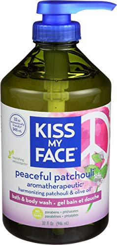 Kiss My Face Peaceful Patchouli Shower Gel, Bath and Body Wash, Value Size 32 oz