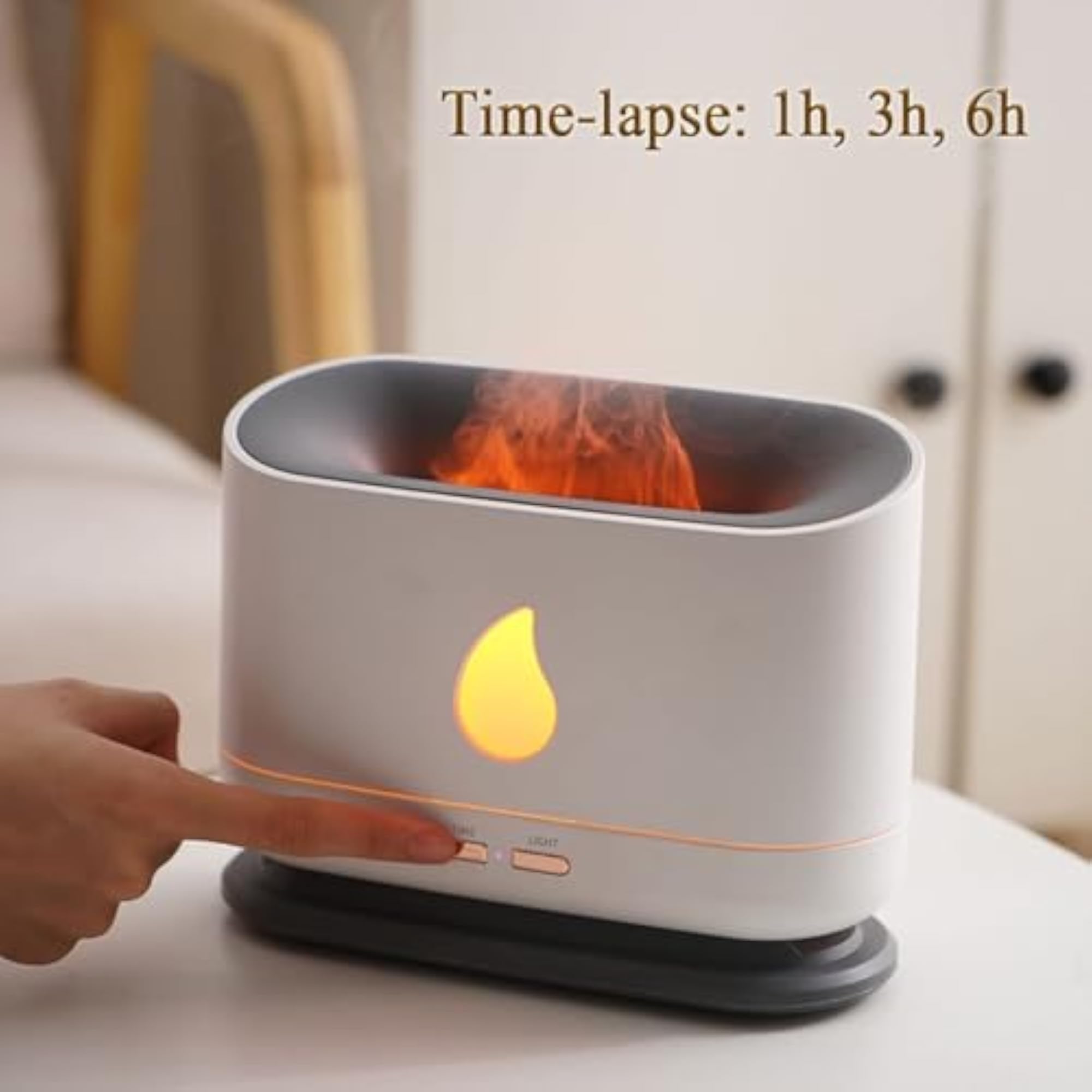 Flame Aroma Diffuser, Portable Humidifier with Light