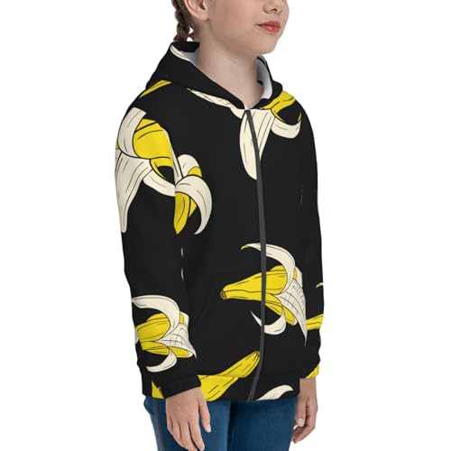 Banana3 Kids Pullover Hoodies Boys Zip Up Sweatshirts Girls Athletic Clothes with Pocket4