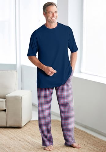 KingSize Men's Big & Tall Jersey Knit Plaid Pajama Set2