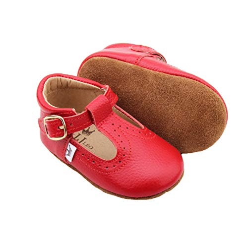 Liv & Leo T-Bars Oxford Shoes Dress Girl First Walking Crib Shoes Genuine Leather Soft Sole 0-24 Months2