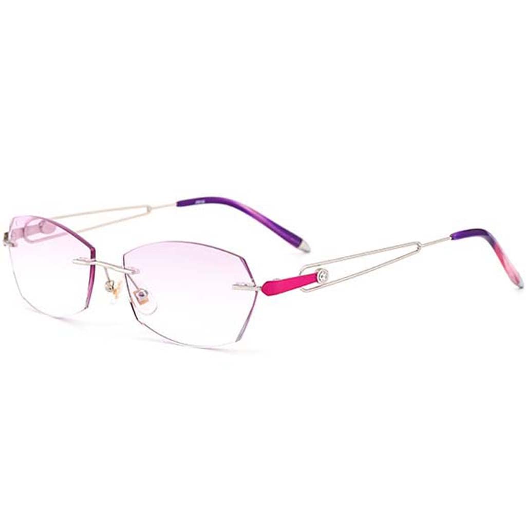 WZX Gafas de Lectura para Mujer Gafas de Lectura antifatiga ultraligeras Gafas de computadora Gafas de Lectura para Ancianos sin Marco para Mujer Luz Anti-Azul multifocal