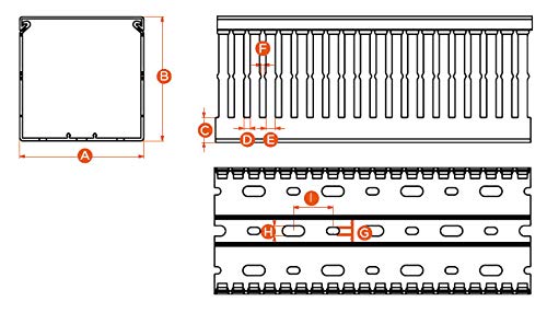 Verdrahtungskanal KKC-8080 Verpackung: 24 m (BxHxL) 80x80x2000 mm