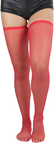 Image of ToBeInStyle Womens Standard Every-day Fishnet Thigh High Stockings