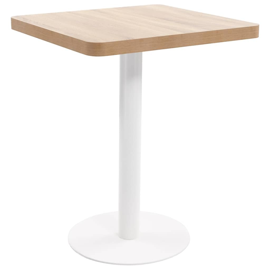 vidaXL Bistro Table Coffee Shop Bar Dinner Dining Room Kitchen Restaurant Desk Stand Easy to Assemble and Clean Light Brown 60X60cm MDF