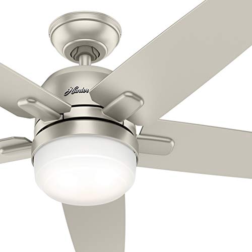 Hunter Fan 52 Inch Contemporary Matte Nickel Indoor Wifi-Enabled Smart Ceiling Fan With Light Kit And Remote Control (Renewed) #TOP2
