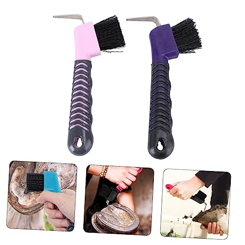DOITOOL Escova de ferradura, 2 peças, pega macia, palheta de casco de ferradura, palheta de casco de