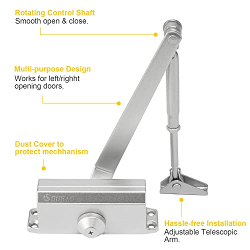 Door Closer - Adjustable Automatic And Noiseless Door Closer, Suitable For Residential And Commercial Doors - Easy To Install, Screw Fittings, Instructions And Video Provided. #TOP3
