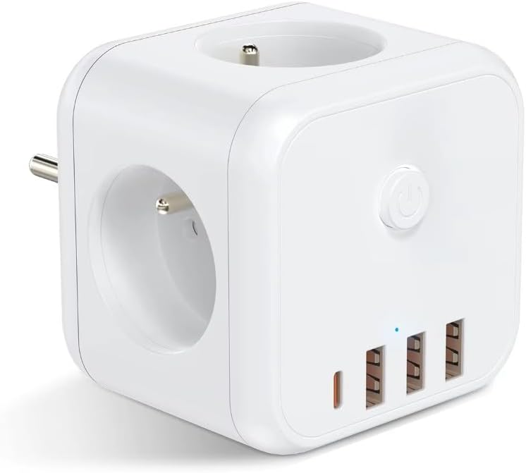 3 Ac Priz Soketli 3 USB+TYPE-C Akım Korumalı, 7 in 1 Priz, 16A Maks, 4000W