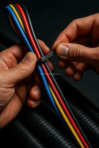 Proalet Plastik Kablo Bağı, 100 Adet, Isıya Dayanıklı, Kablo Tutturma Bağı, 6,6 Naylon, Kablo Kelepçesi, Tel Bağı Seti, Elektrik Tesisatı, Ofis, Ev Kullanımı İçin Kablo Düzenleyici (Siyah, 2,5x100 mm) - Görsel 5