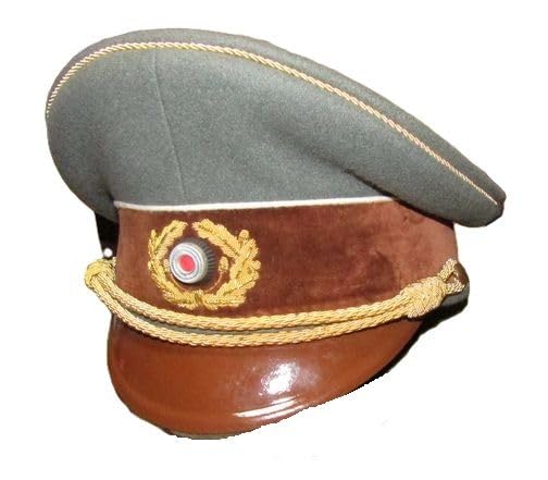Amazon.co.jp: ドイツ軍制帽 ヤンケ社製, グレー/ブラウン, 58cm