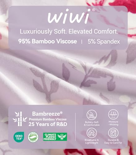 Image of WiWi Viscose from Bamboo Women's Pajamas Set Super Soft Button Down Top and Pants Sleepwear Cooling Pjs S-3X