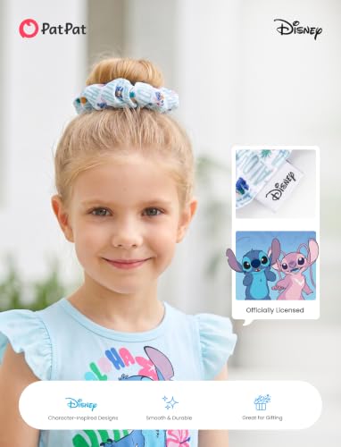 Image of Disney Stitch Hair Scrunchies for Girls, 3PCS Satin Hair Ties & Ponytail Holders, Holiday Hair Accessories for Kids, Cute No Damage Scrunchies, Birthday Gifts for Toddler Girls