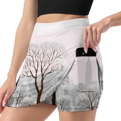 Jupe de tennis avec short intégré Arbre pour femme | Mini jupe de sport