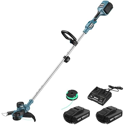 WESCO 2 in 1 8000/min Akku Rasentrimmer mit Zwei 36V 2x2,0Ah Akku, 330 mm Max. Schnittdurchmesser und 90° drehbarer Trimmerkopf Cover