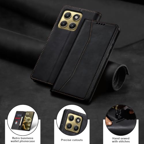 Image of Jasonyu Flip Wallet Case for Motorola Edge (2026) 5G,Black