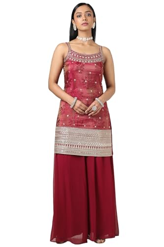 Image of Soch Womens Tissue Embroidered Suit Set With Sequins