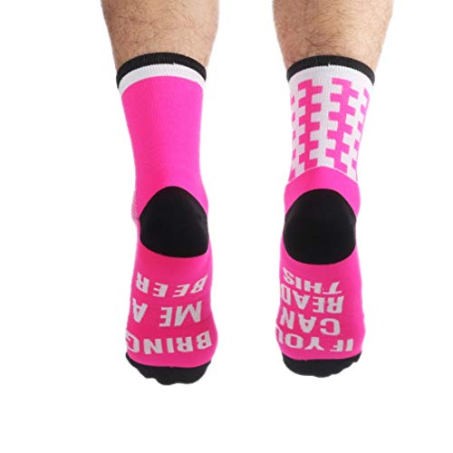 Balight Professionelle Radsportsocken atmungsaktiv, rutschfest, legere Socken, mittlere Länge, Trainingssocken, Geschenk für Männer und Frauen, EU 39-45/UK 7-10,5, rose Cover