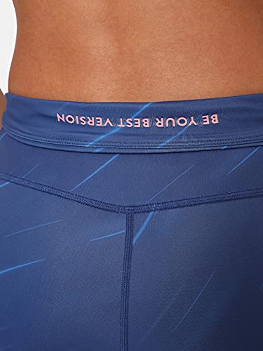 Image of CULT High Waist Running Tights with Side Pocket | Geometric Print | Breathable | Moisture-Wicking | Curved Hem