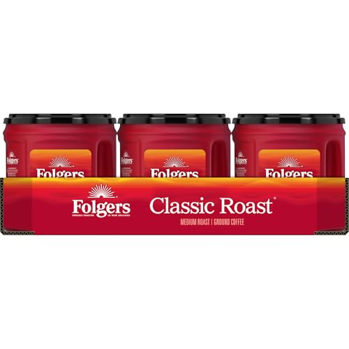 Image of Folgers Classic Roast Ground Coffee, Medium Roast, 25.9 Oz. Canister (Pack of 6)