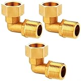 Aprilsunnyzone Las colocaciones de ángulo de latón de 90 grados fijaron la conexión de tornillo extraíble 3PCS, para sistemas de fontanería y calefacción