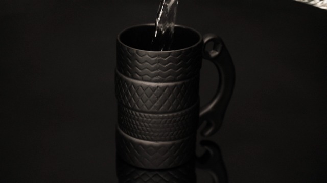 Tazza A Forma Di Pneumatico 3D In Ceramica 500ml - Con Cucchiaio E Manico - Regalo Per Uomo