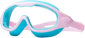 Óculos Máscara Infantil para Natação e Mergulho, Silicone DYO, Antiembaçante, Ajustável Cor Rosa com Azul