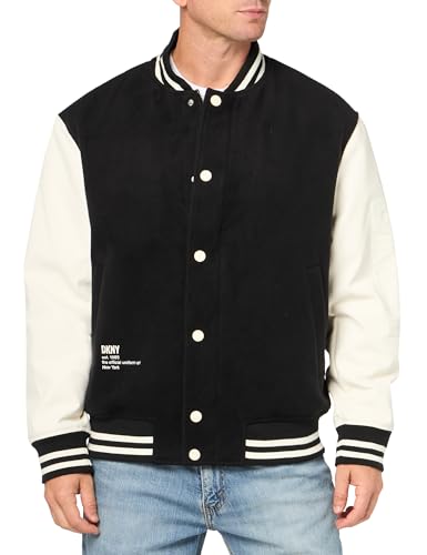 DKNY Mens Wool Blend Varsity Bomber