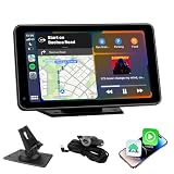 Kirtynile Portable Carplay/Android Auto Upgraded 2025 7 Inch IPS Touch Screen for Car, Wireless Multimedia Player Car Play Driveplay with Mirror Link, Voice Control, BT, FM for All Vehicle