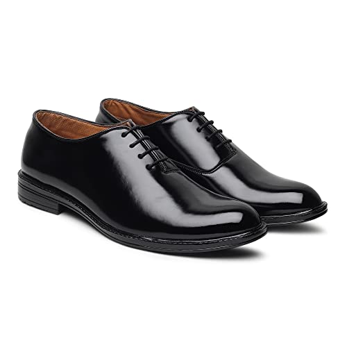 Image of Zixer Synthetic Leather Mens Formal Shoes || Office Formal Shoes Men Stylish|| Formal Shoes for Men Patent Leather Lace Up Party Formal Shoe