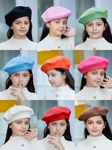 Kids Wool French Beret Hat, Classic Fashion Warm Solid Color Artist Beret Hat for Toddler Baby Girl 6