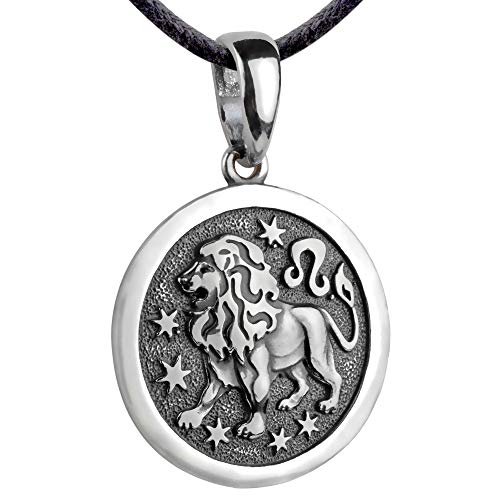 Zodiac Sign Pendant Necklace 925 Sterling Silver Horoscope Medallion Coin Disc Choker Charm Constellation Astrology Jewelry for Men Women