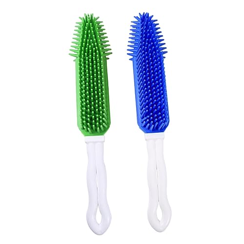 BESTonZON 2pcs Pet Hair Comb Dog Grooming Tool for Matted Hair Silicone Dog Brush for Shedding Broom Random