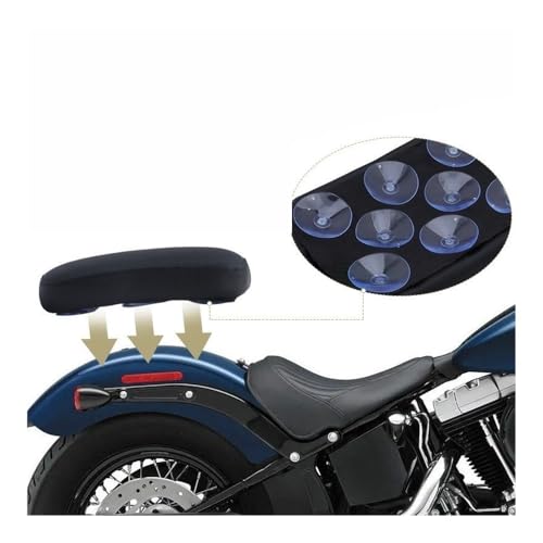 Asiento trasero con ventosa de alta succión universal y cojín negro para moto 6
