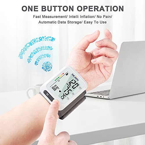 Blood Pressure Monitor Xl Wrist Cuff 5.3-8.5 Inch, Automatic Accurate Bp Monitor Large Screen Display, 120 Reading Memory, Irregular Heartbeat Detector Home Use Digital Blood-Pressure Machine #TOP2