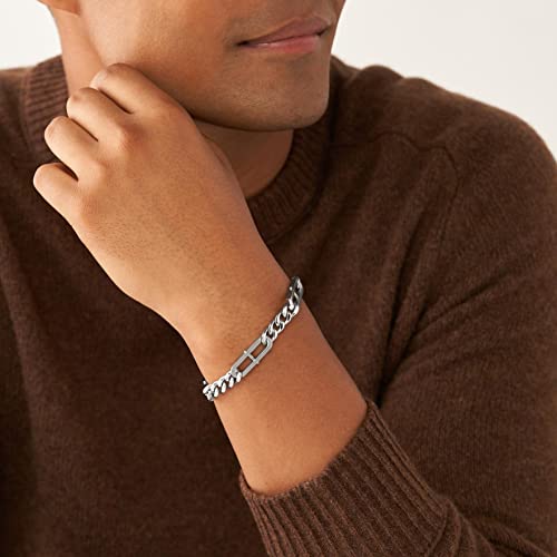 Fossil Armband Für Männer Heritage, Länge: 220mm, Breite: 8mm Silbernes Edelstahlarmband, JF04342040 – Ansicht 5