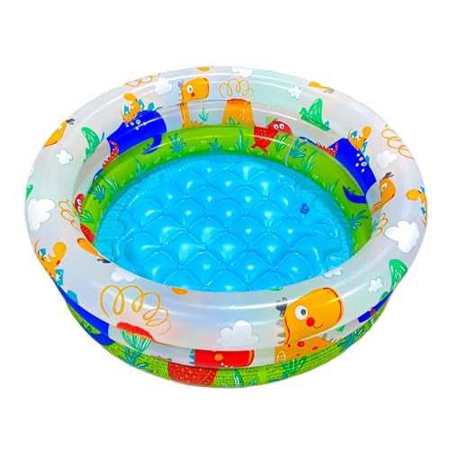 Toy Imagine 2ft Round Dino Buddies 3-Ring Inflatable Kiddie Pool | Baby Bath tubs for Kids | Age Group 3 to 6 Holi - Image 8