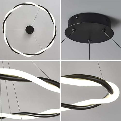 Lampe suspendue spirale en métal pour éclairer une grande table