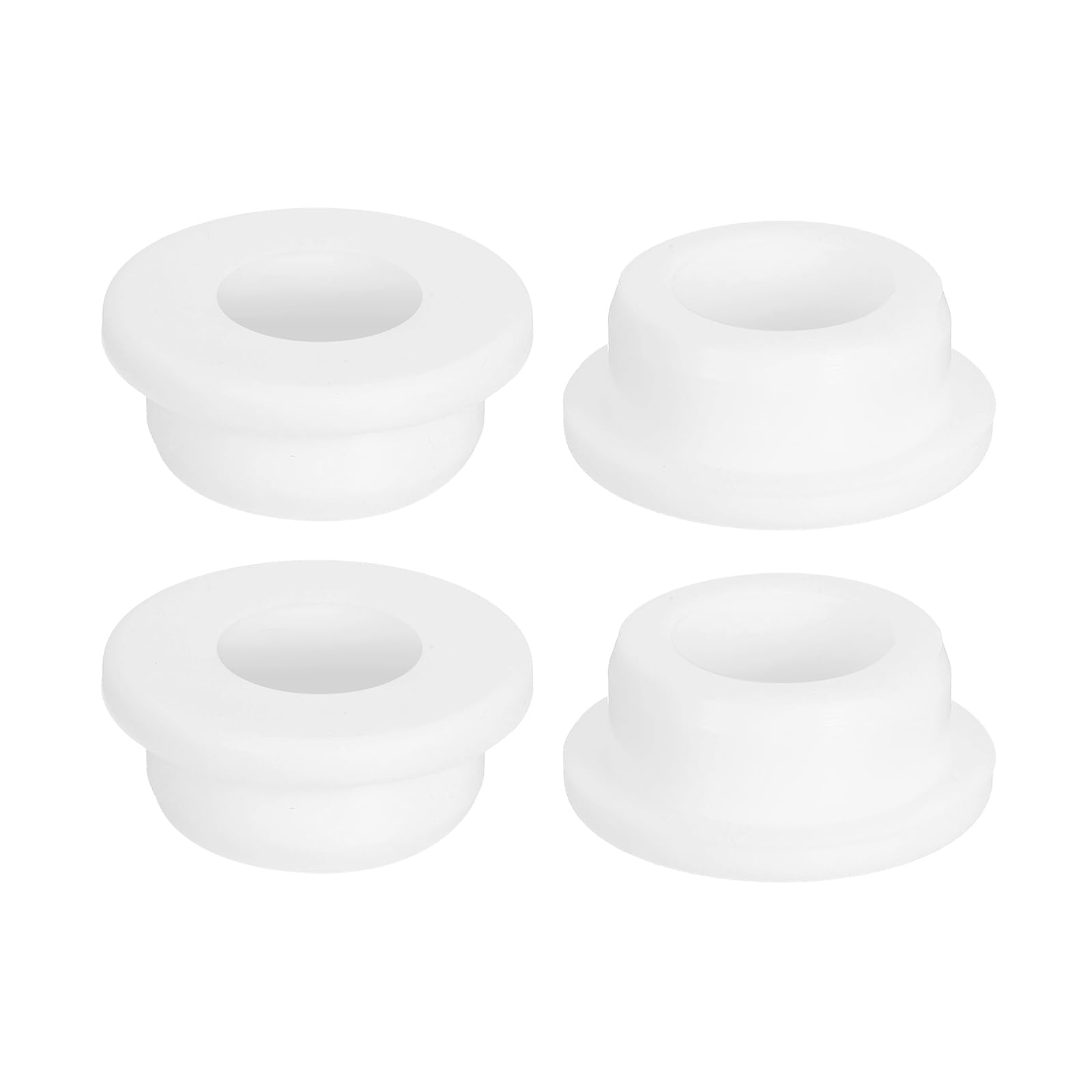 sourcing map 4Pcs Rubber Grommets 26mm Drill Hole, 17mm ID Hole Top Hat Grommet White Silicone Rubber Hole Plug Gasket for Wiring, Automotive